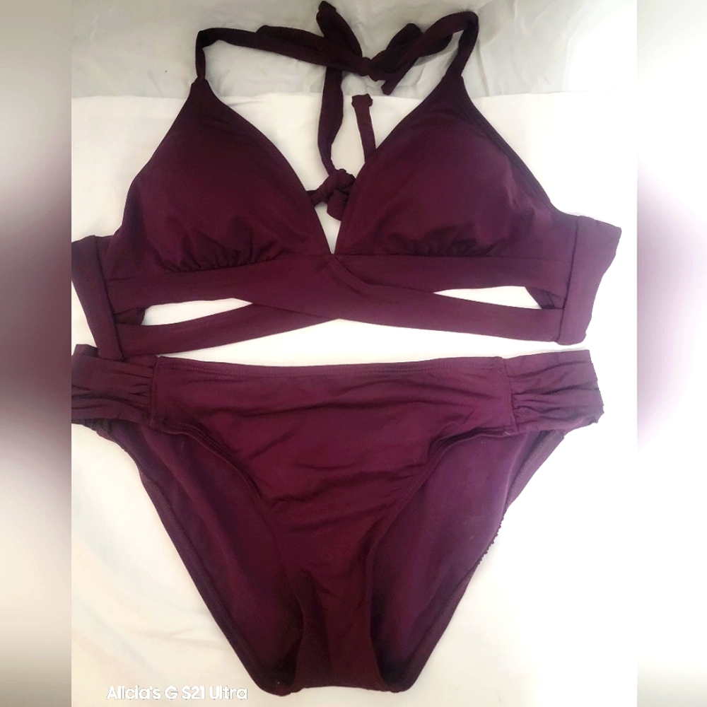 Size large gorgeous plum 2 piece swimsuit